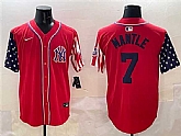 Men's New York Yankees #7 Mickey Mantle Red American Style Limited Stitched Jersey,baseball caps,new era cap wholesale,wholesale hats